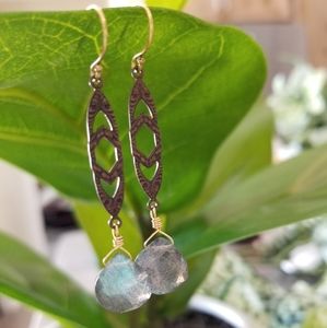 Antiqued GF labradorite earrings
